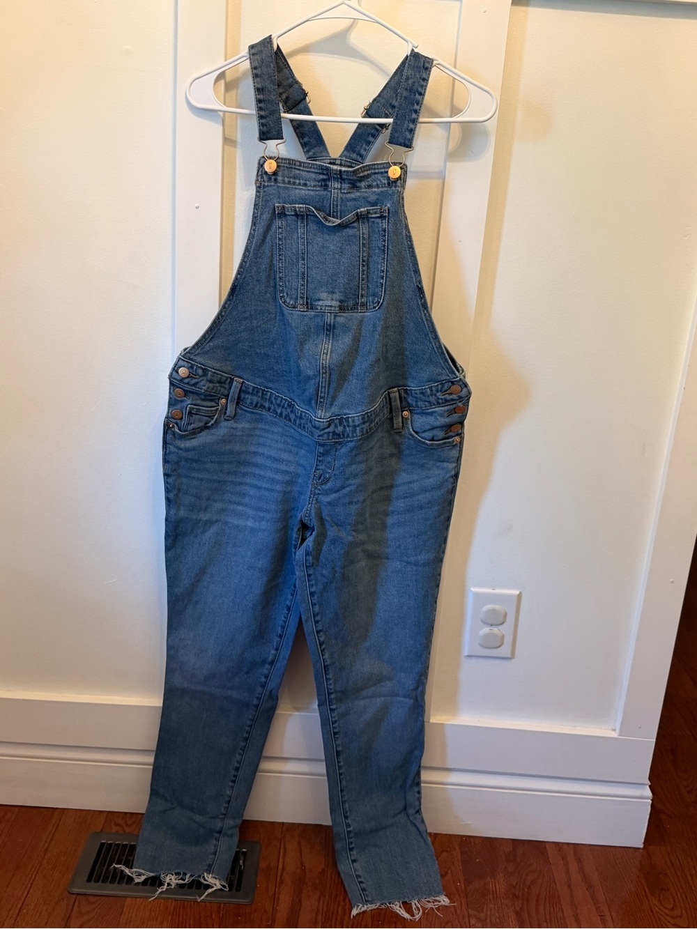 Classic Maternity Blue Denim Overalls
